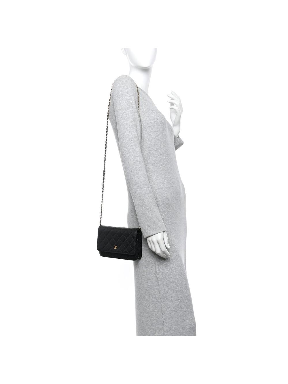 Chanel Caviar Quilted Wallet On Chain #363745C48B